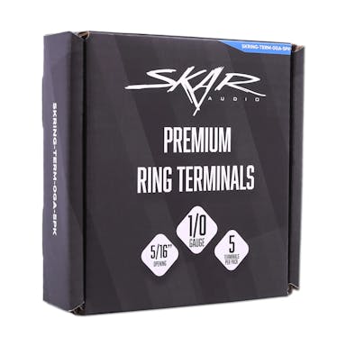 Featured Product Photo 5 for SKRING-TERM-0GA-5PK | 1/0 Gauge (5/16") Nickel Plated Premium Ring Terminals (5-Pack)