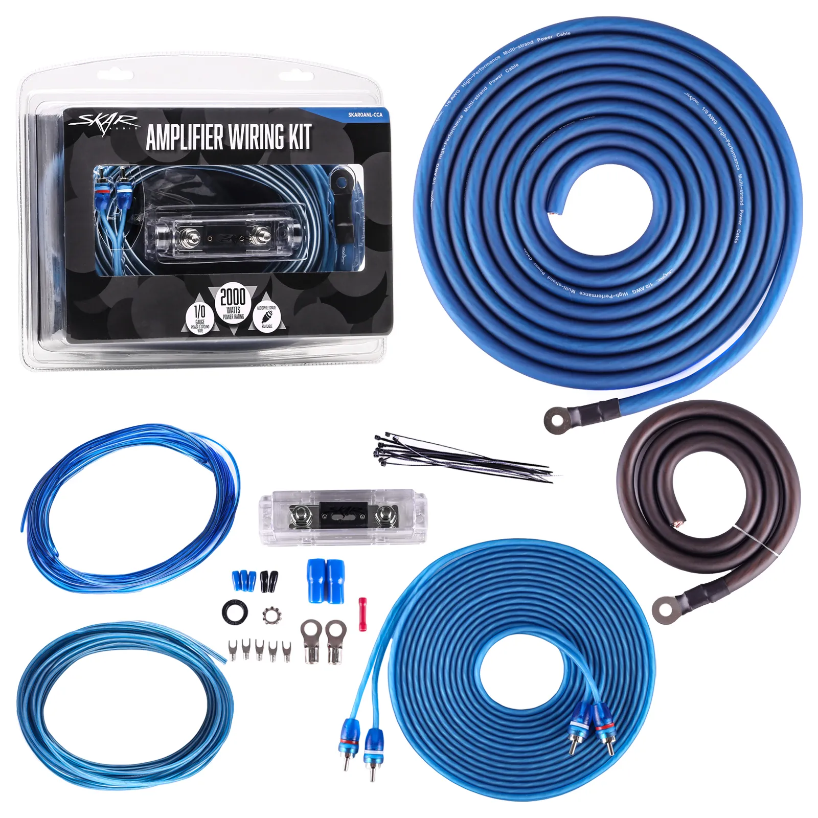 SKAR0ANL-CCA | 1/0 Gauge - 2,000 Watt CCA Amplifier Wiring Kit #2