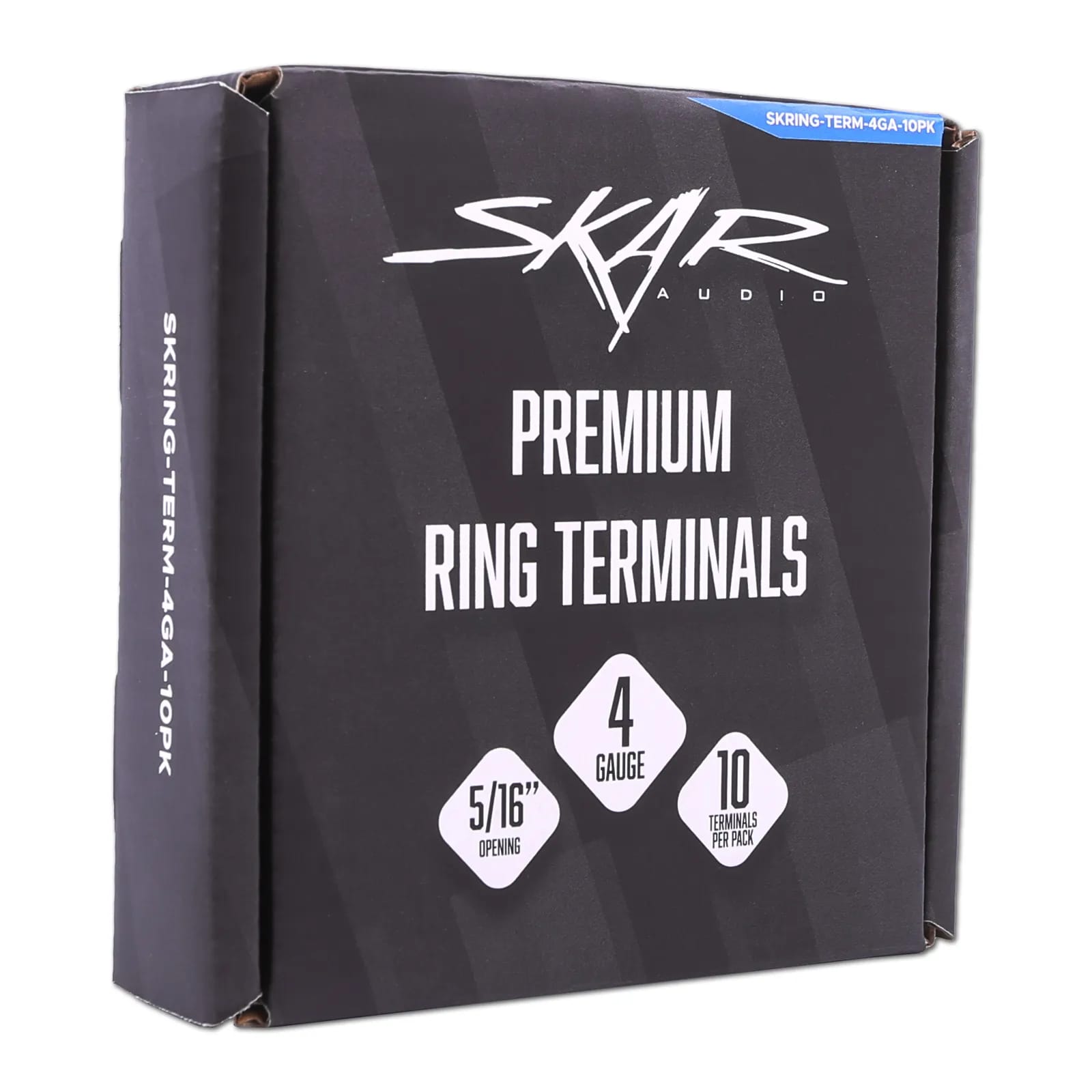 SKRING-TERM-4GA-10PK | 4 Gauge (5/16") Nickel Plated Premium Ring Terminals (10-Pack) #6