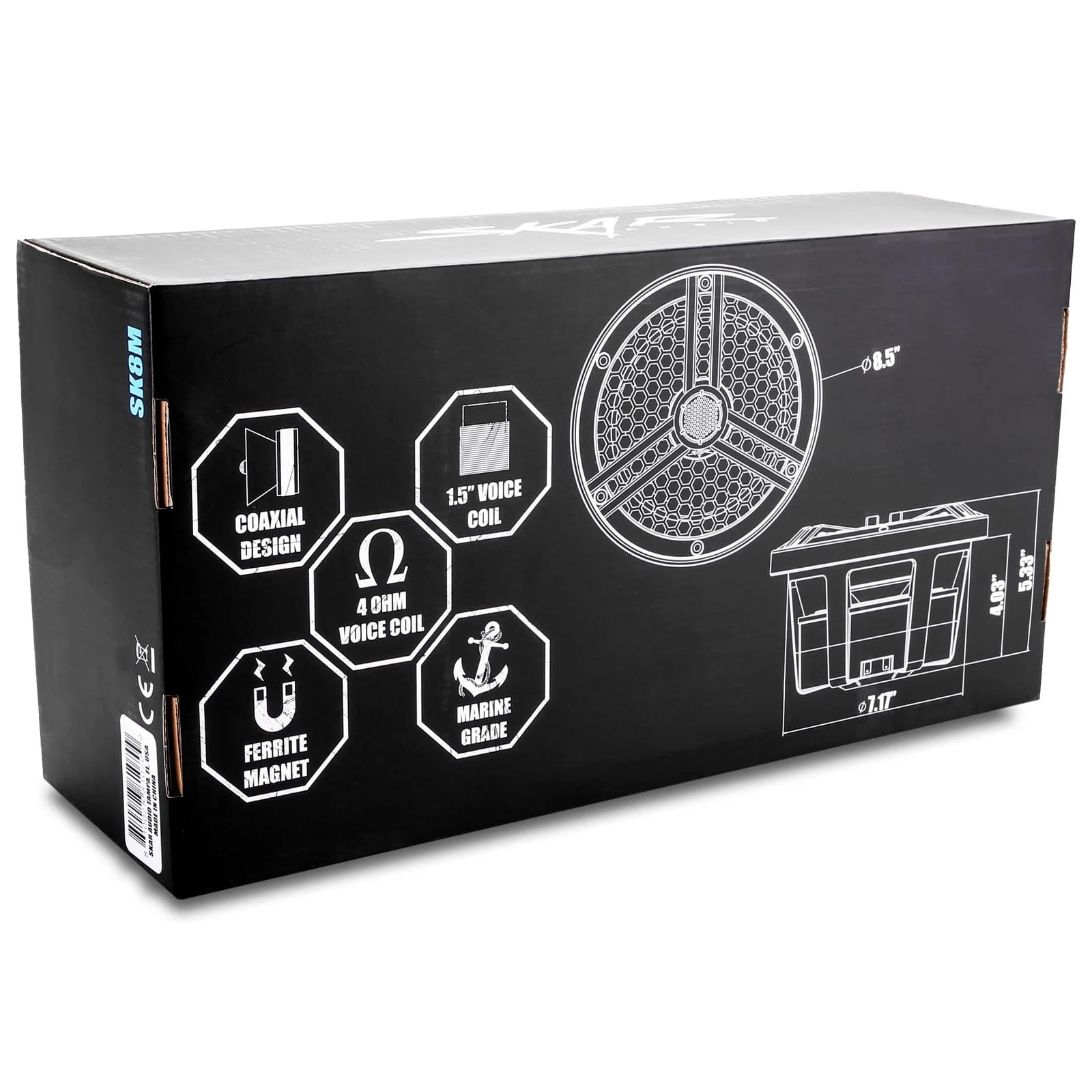 SK8M | Marine 8" Full-Range 2-Way 500 Watt Speakers - White (Pair) #7