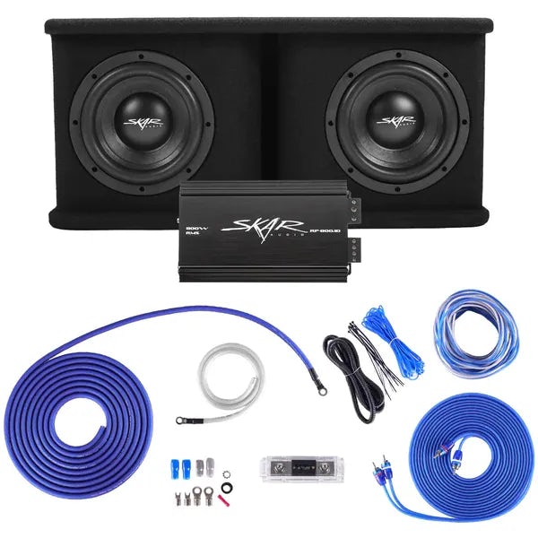 Dual 8" 1,400 Watt SDR Series Complete Subwoofer Package with Vented Enclosure and Amplifier