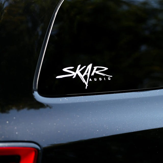SK-DECAL-SM | 9" x 3" Small Skar Audio Logo Decal