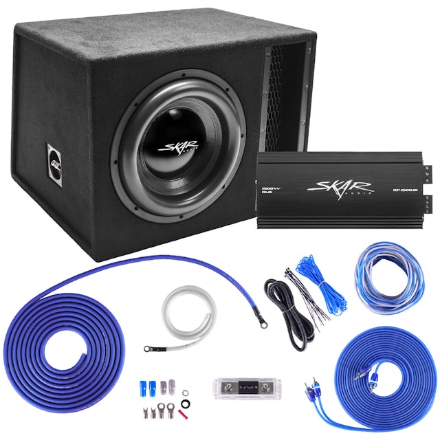 Single 12" 2,500 Watt EVL Series Complete Subwoofer Package with Vented Enclosure and Amplifier