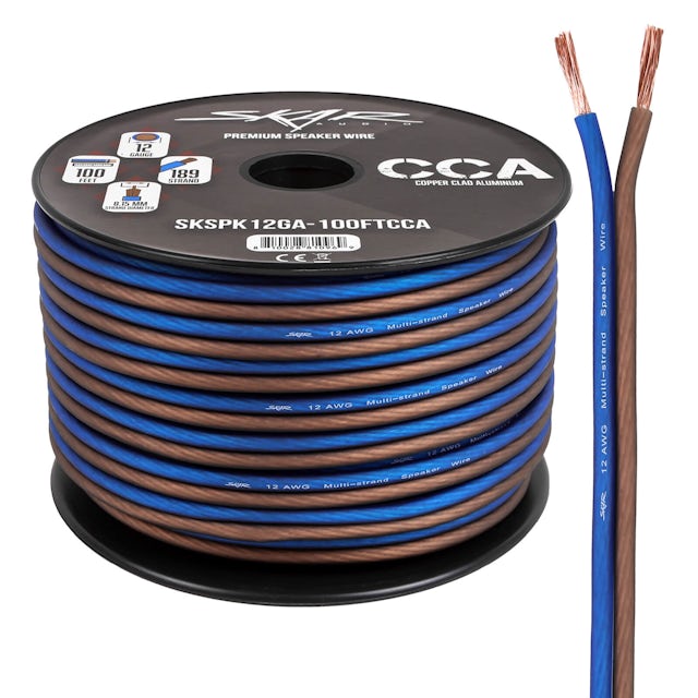 12-Gauge Performance Series (CCA) Speaker Wire - Blue/Brown