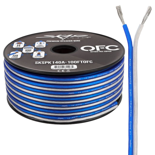 14-Gauge Elite Series Max-Flex (OFC) Speaker Wire (Blue/White)