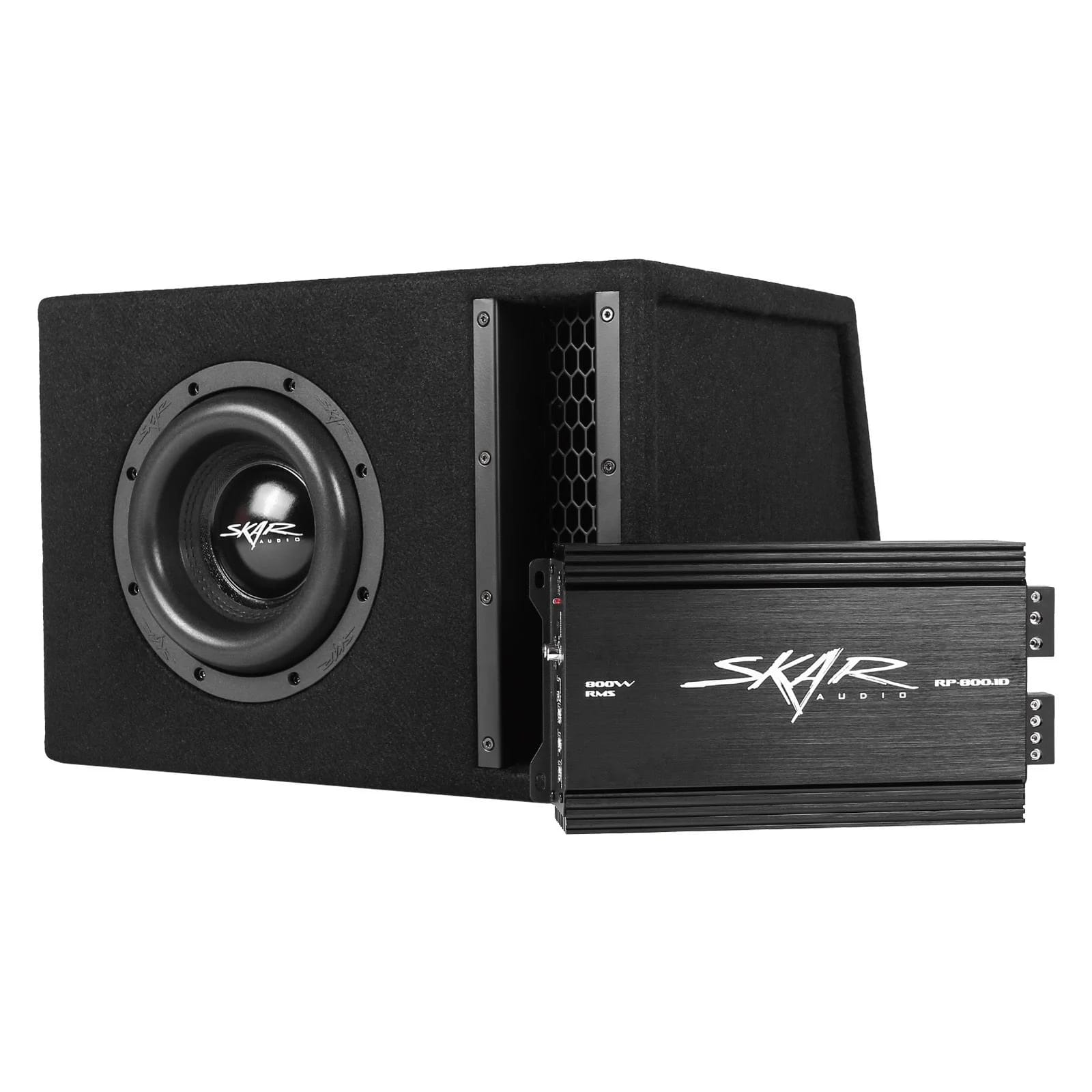 Single 8" 1,200 Watt EVL Series Complete Subwoofer Package with Vented Enclosure and Amplifier #2