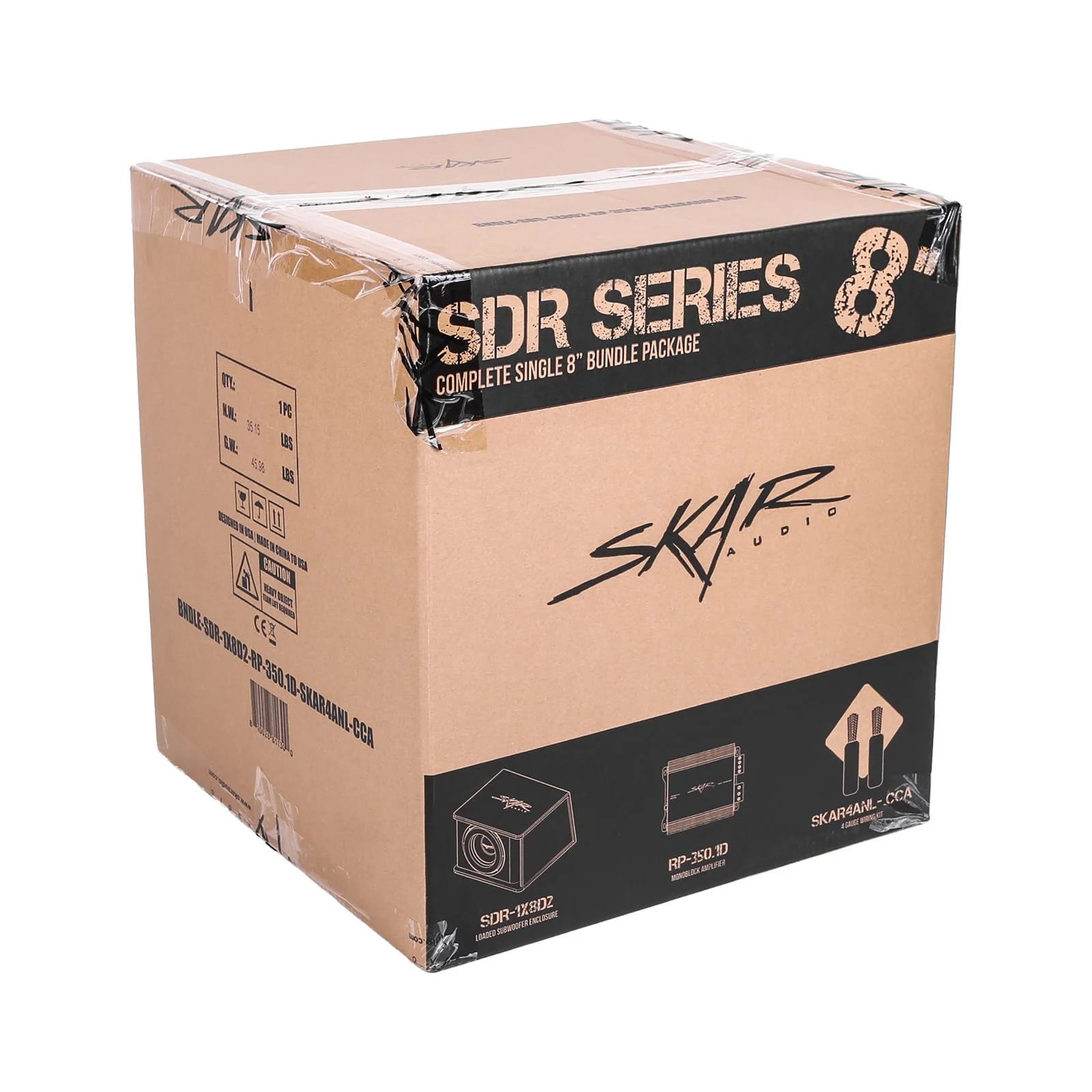 Single 8" 700 Watt SDR Series Complete Subwoofer Package with Vented Enclosure and Amplifier #6