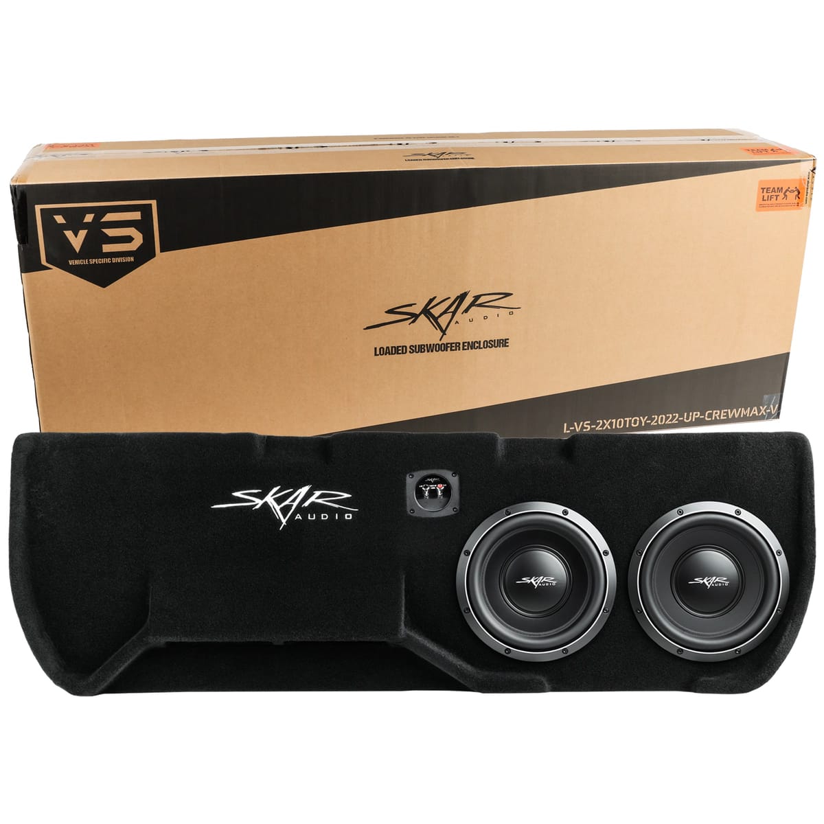 Dual 10" 2,000W Max Power Loaded Ported Subwoofer Enclosure Compatible with 2022-2025 Toyota Tundra CrewMax Cab Trucks #9