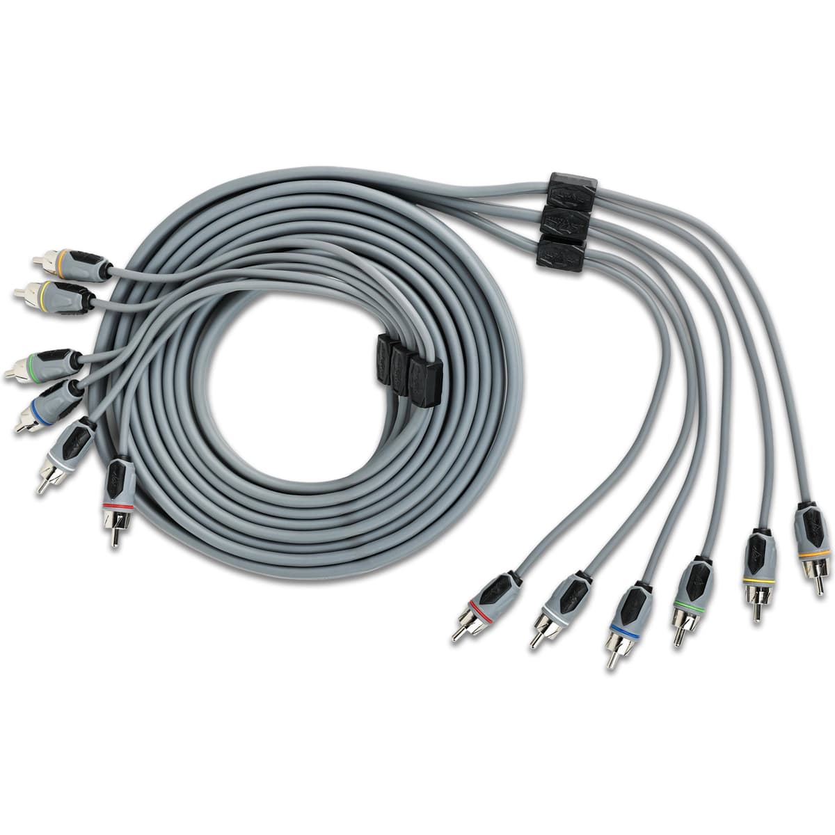 Featured Product Photo for SKM6CHRCA12 | 12 Ft 6-Channel Marine Grade RCA Interconnect Cable