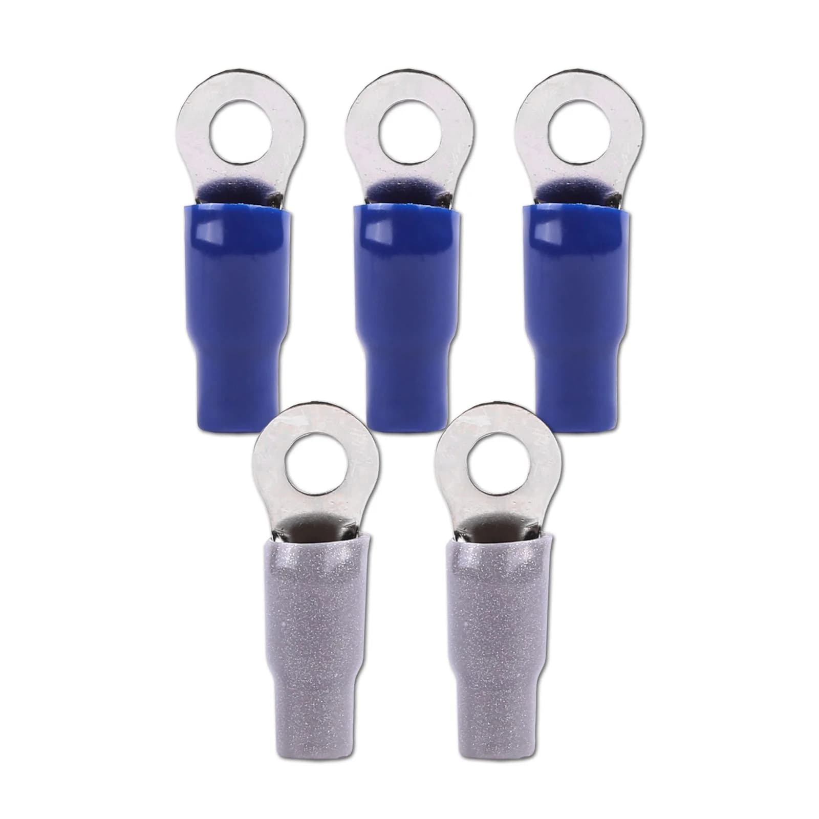 4 AWG 5/16" Nickel Plated Premium Ring Terminals (5-Pack)