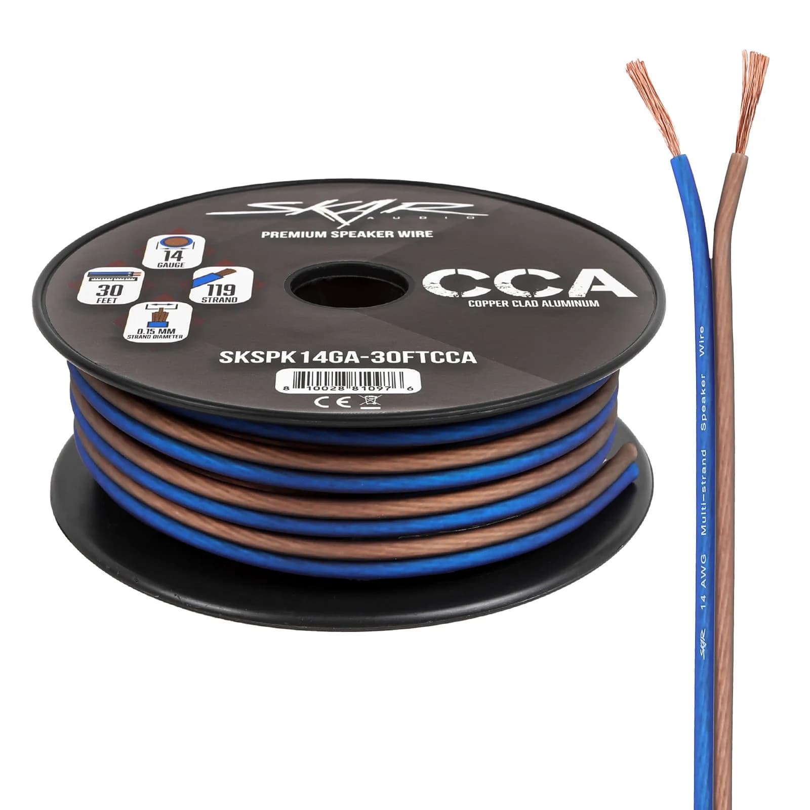 Featured Product Photo for 14-Gauge Performance Series (CCA) Speaker Wire - Blue/Brown