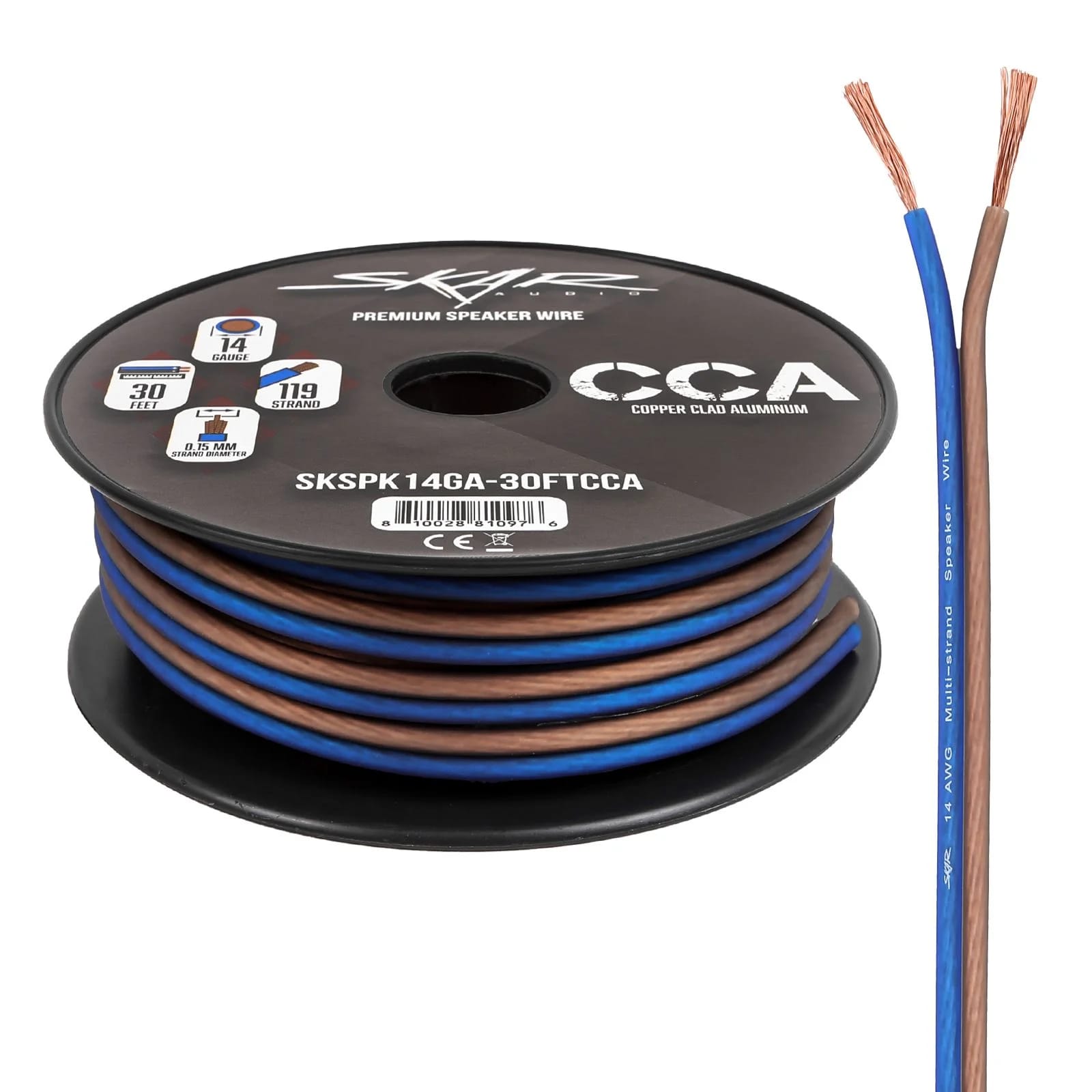14-Gauge Performance Series (CCA) Speaker Wire - Blue/Brown #1