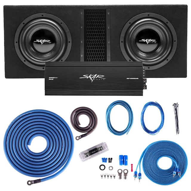 Dual 10" 4,000 Watt EVL Series Complete Subwoofer Package with Vented Enclosure and Amplifier