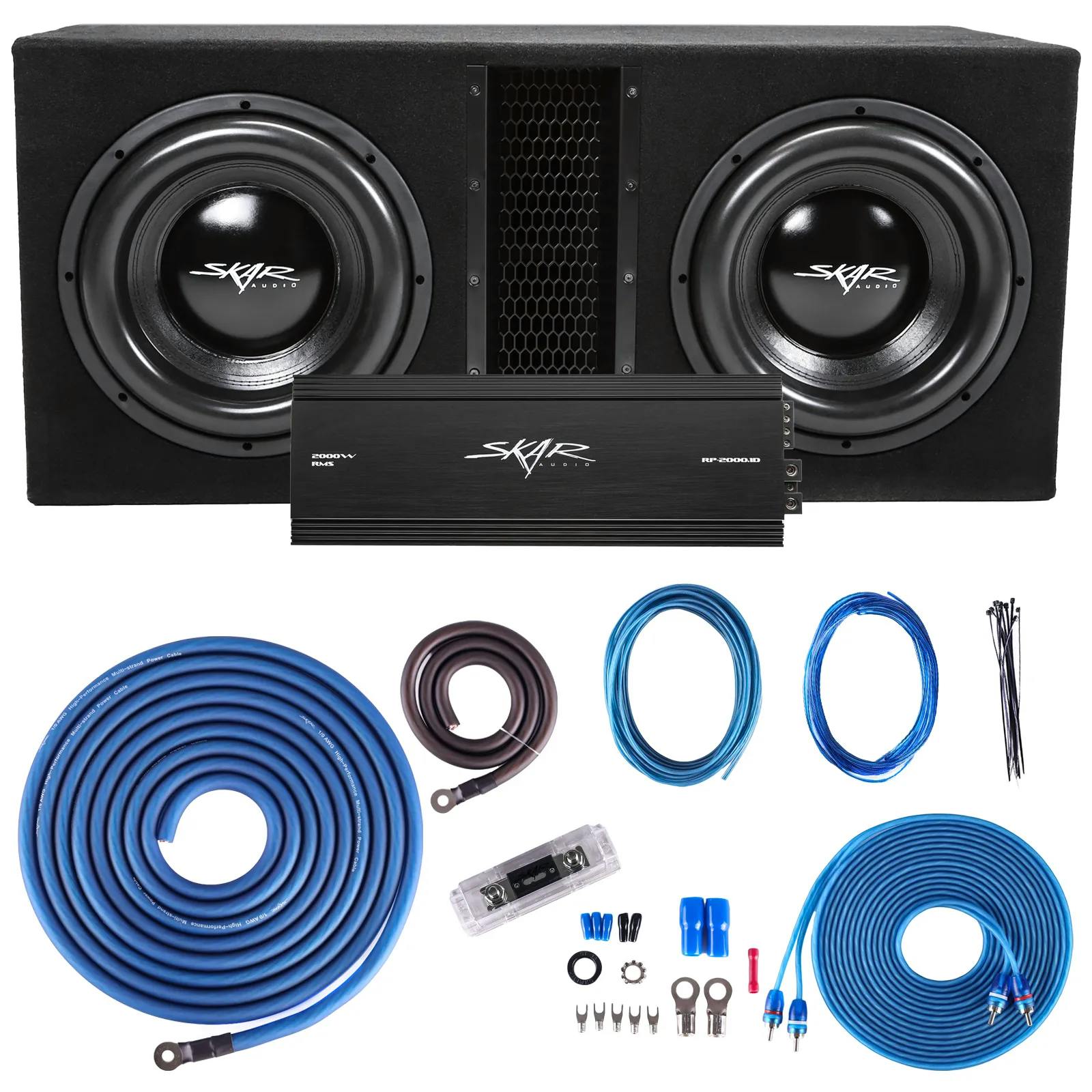 Featured Product Photo for Dual 12" 5,000 Watt EVL Series Complete Subwoofer Package with Vented Enclosure and Amplifier