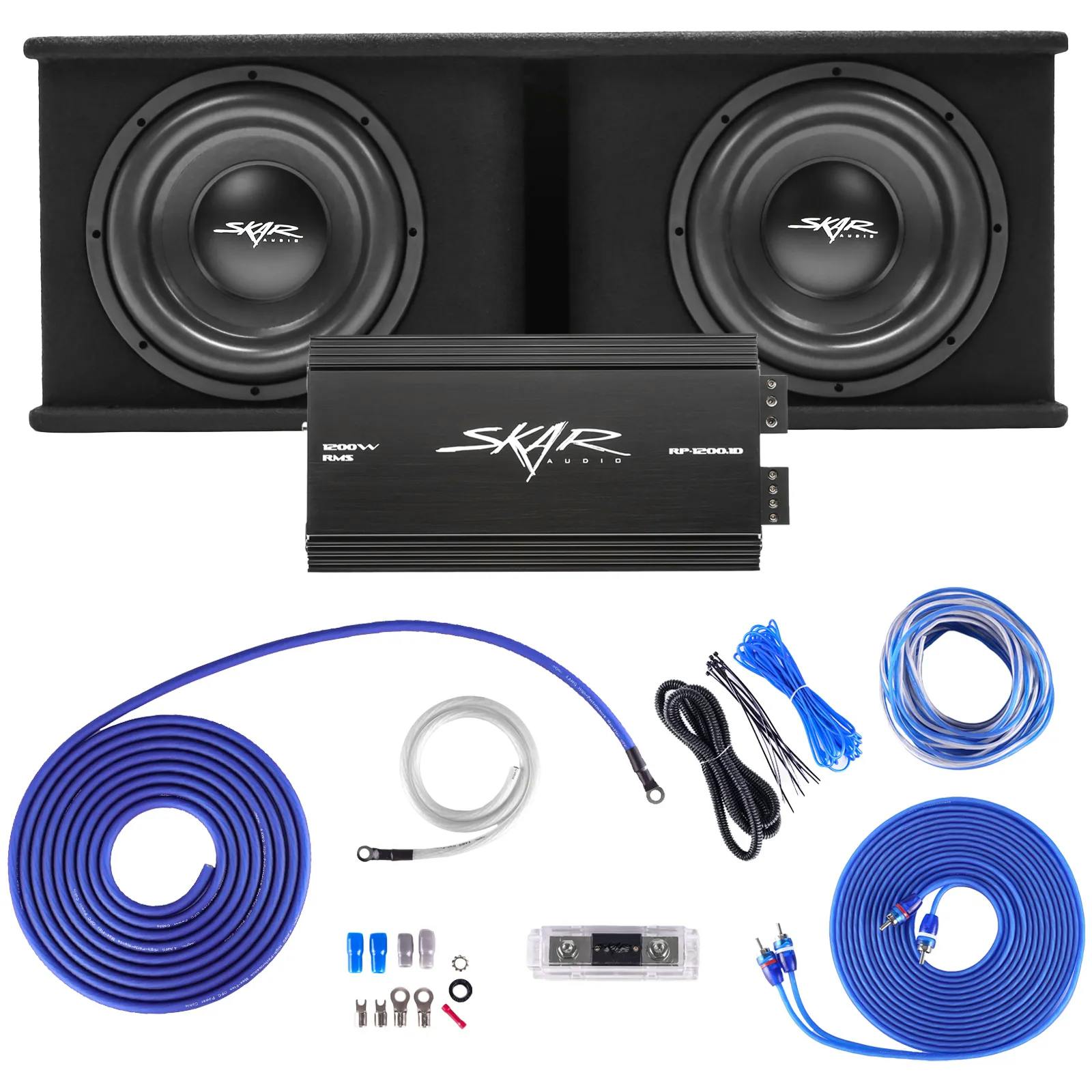Featured Product Photo for Dual 12" 2,400 Watt SDR Series Complete Subwoofer Package with Vented Enclosure and Amplifier