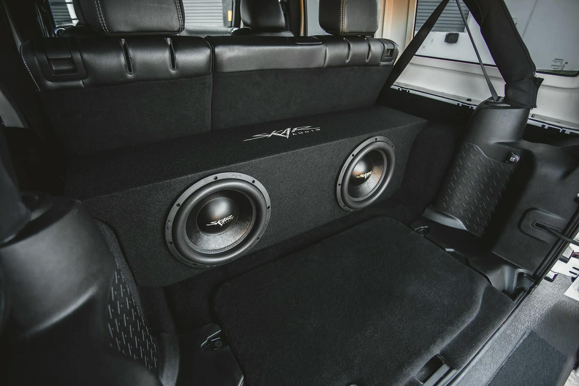 Featured Product Photo for 2007-2018 Jeep Wrangler Unlimited (JK) 4-Door Vehicle Compatible Dual 12" Subwoofer Enclosure