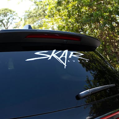 Featured Product Photo 1 for SK-DECAL-LG | 20" x 6" Large Skar Audio Logo Decal