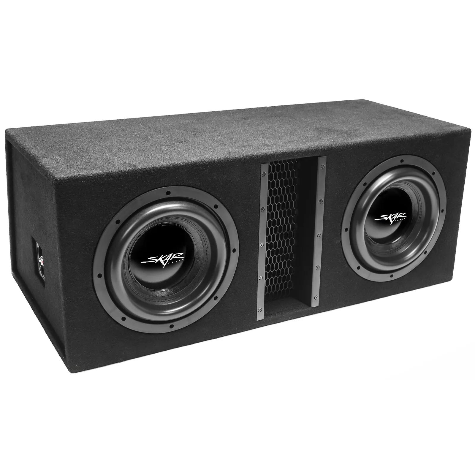 Featured Product Photo for EVL-2X10D4 | Dual 10" 4,000 Watt EVL Series Loaded Vented Subwoofer Enclosure
