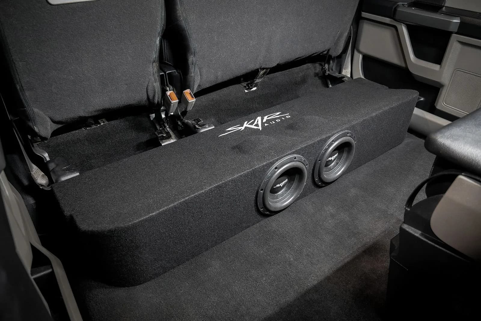 Skar Audio L-EVL-VS-2X8FORDSD-2017-2022-SUPERCREWCAB-V enclosure installation example — view 2