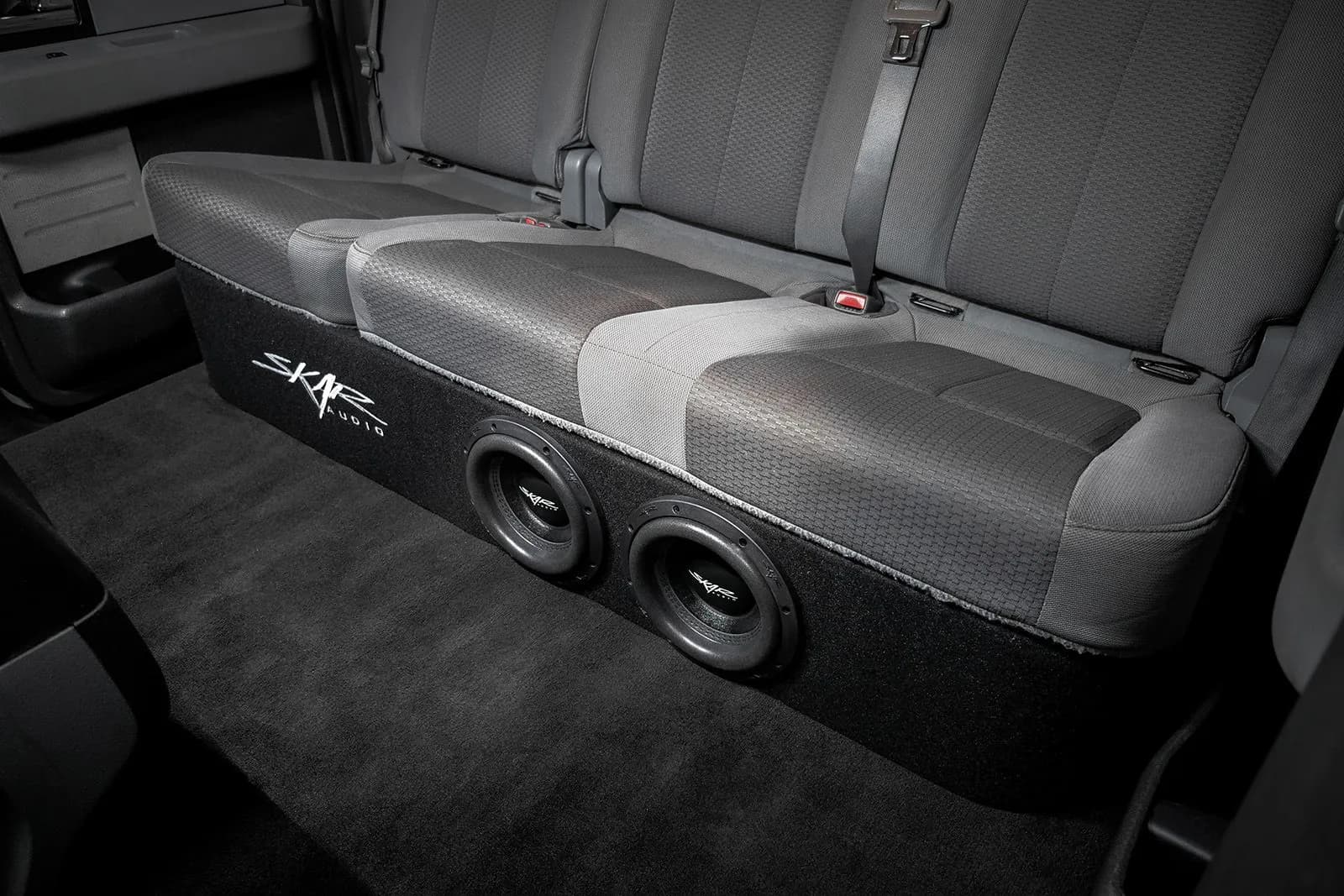 Skar Audio L-VD-VS-2X8FORD-2009-2014-SUPERCREWCAB-V enclosure installation example — view 1