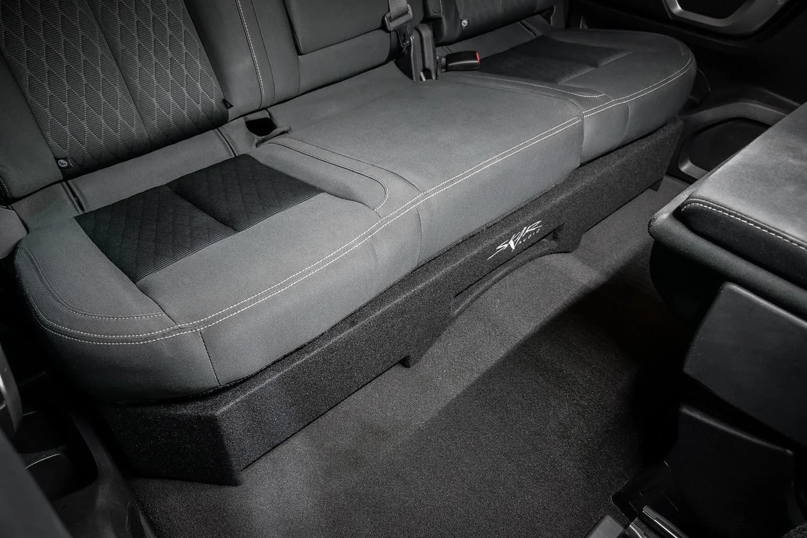 Skar Audio L-VS-2X12NISTTN-2016-UP-CREWCAB-V enclosure installation example — view 2