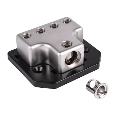 Featured Product Photo 3 for SK-DIST-BLK2 | Single 0/4 Gauge to Quad 4/8 Gauge Power Distribution Block