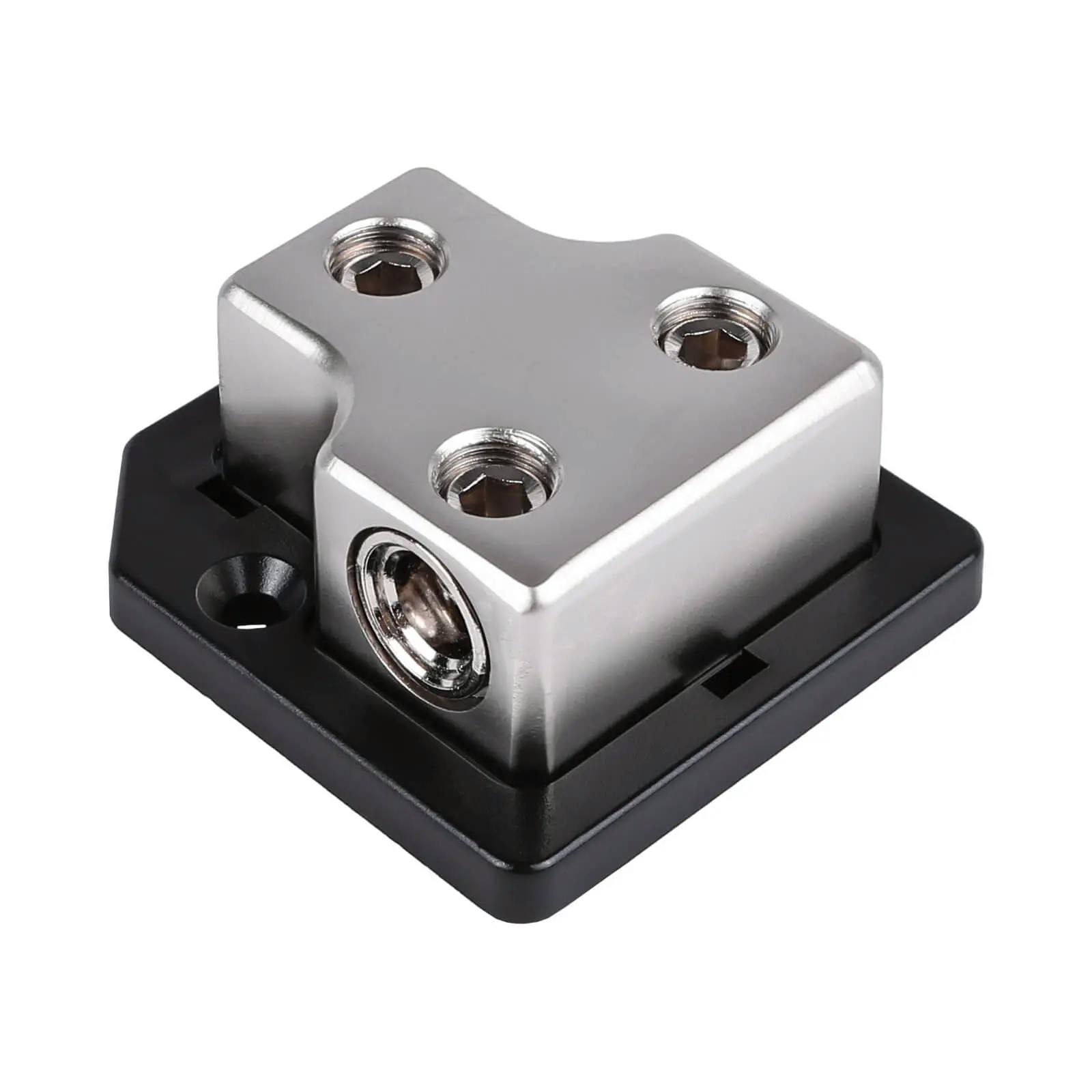 Featured Product Photo for SK-DIST-BLK3 | Single 0/4 Gauge to Dual 0/4 Gauge Power Distribution Block