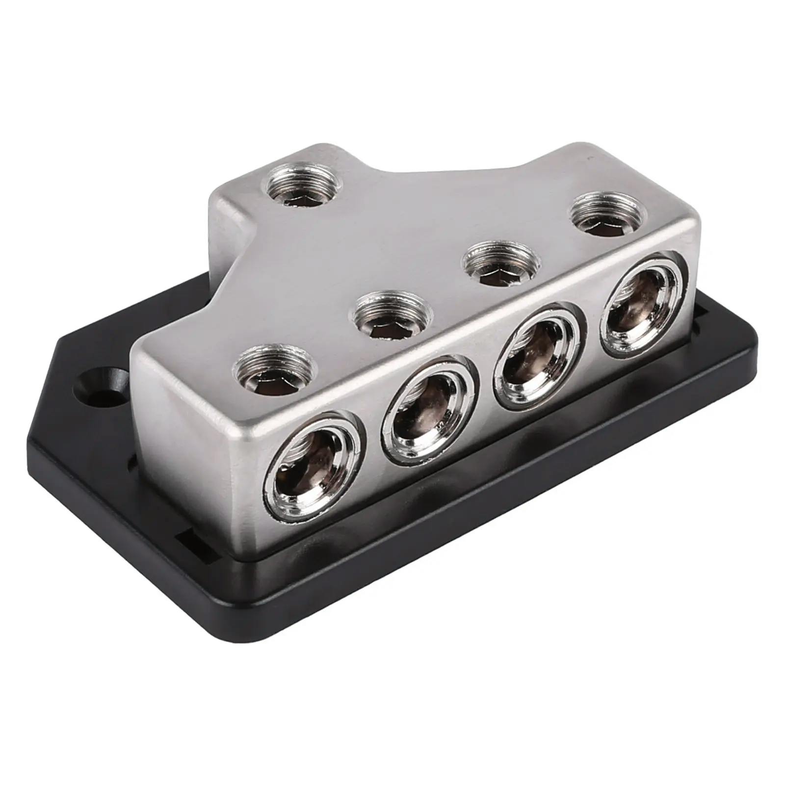 Featured Product Photo for SK-DIST-BLK7 | Single 0/4 Gauge to Quad 0/4 Gauge Power Distribution Block
