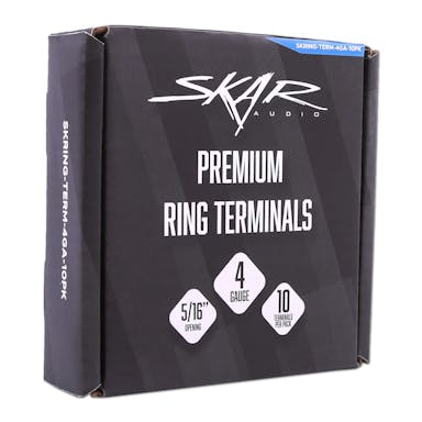 Featured Product Photo 5 for SKRING-TERM-4GA-10PK | 4 Gauge (5/16") Nickel Plated Premium Ring Terminals (10-Pack)