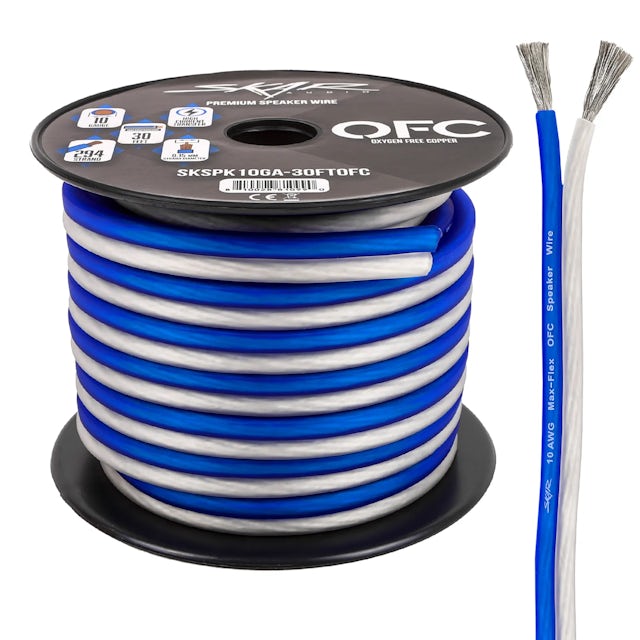 10-Gauge Elite Series Max-Flex (OFC) Speaker Wire (Blue/White)