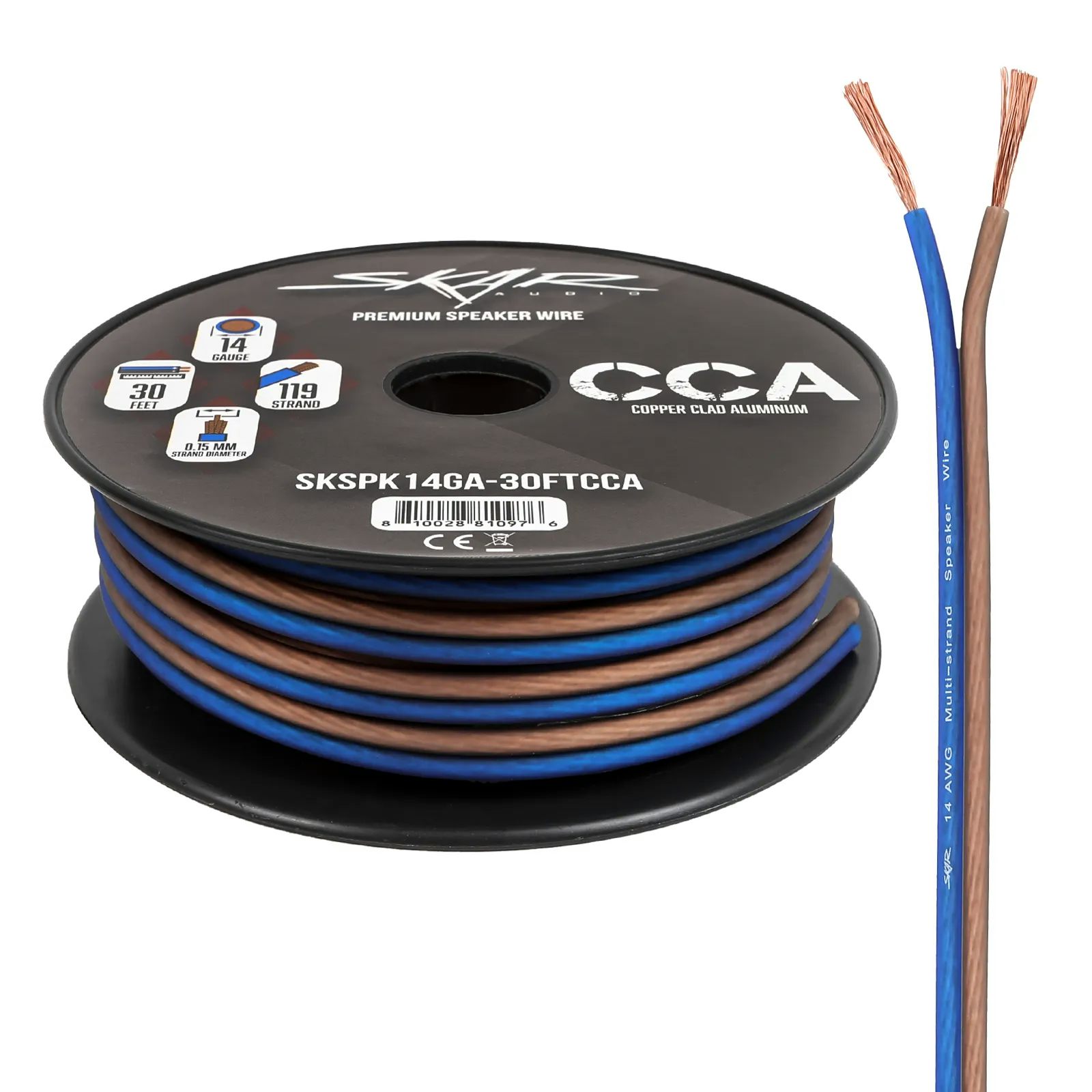 14-Gauge Performance Series (CCA) Speaker Wire - Blue/Brown