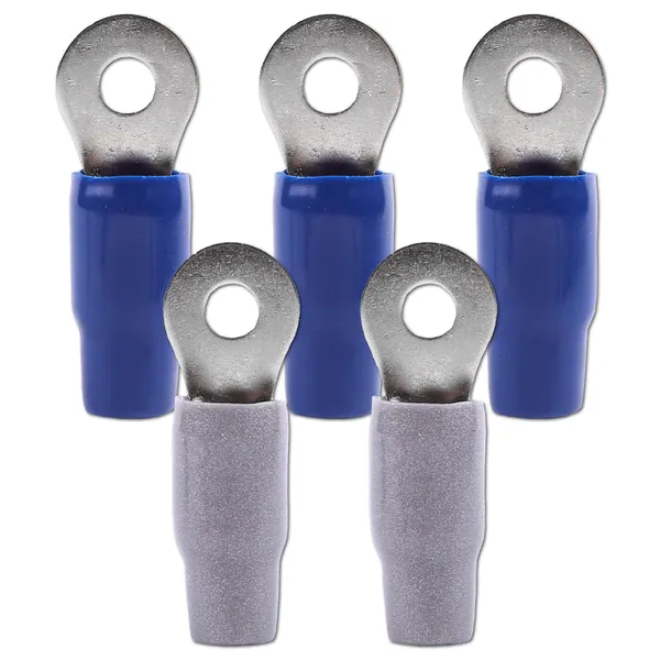 1/0 Gauge (5/16") Nickel Plated Premium Ring Terminals (5-Pack)