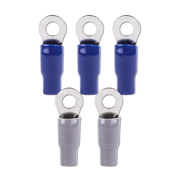 4 Gauge (5/16") Nickel Plated Premium Ring Terminals (5-Pack)