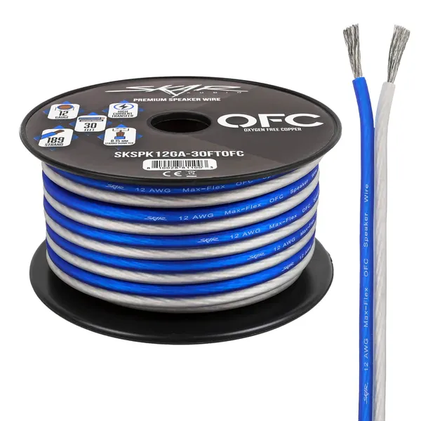 12-Gauge Elite Series Max-Flex (OFC) Speaker Wire (Blue/White)