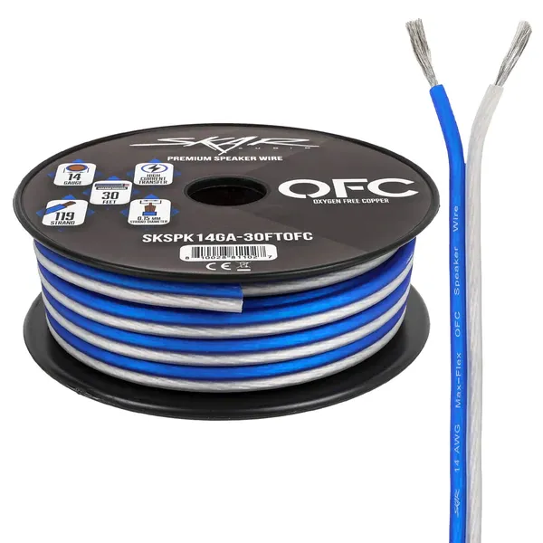 14-Gauge Elite Series Max-Flex (OFC) Speaker Wire - Blue/White