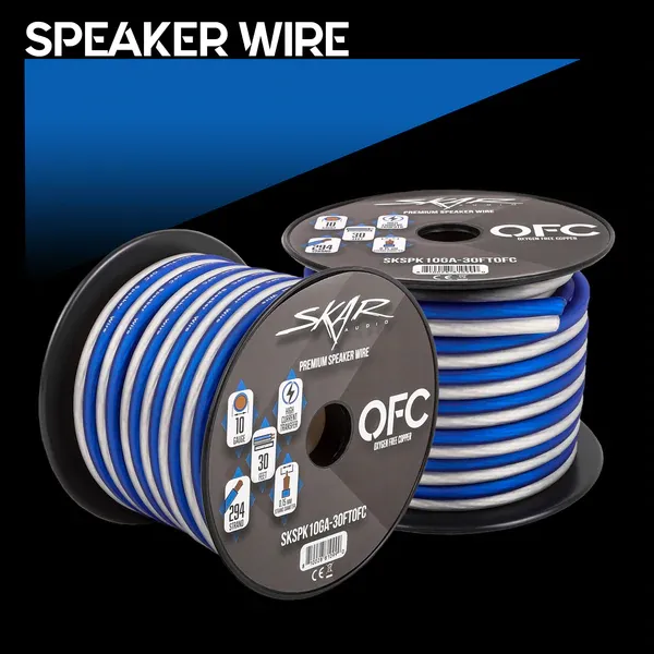 Audtek 10 AWG OFC Speaker Wire 250 ft.