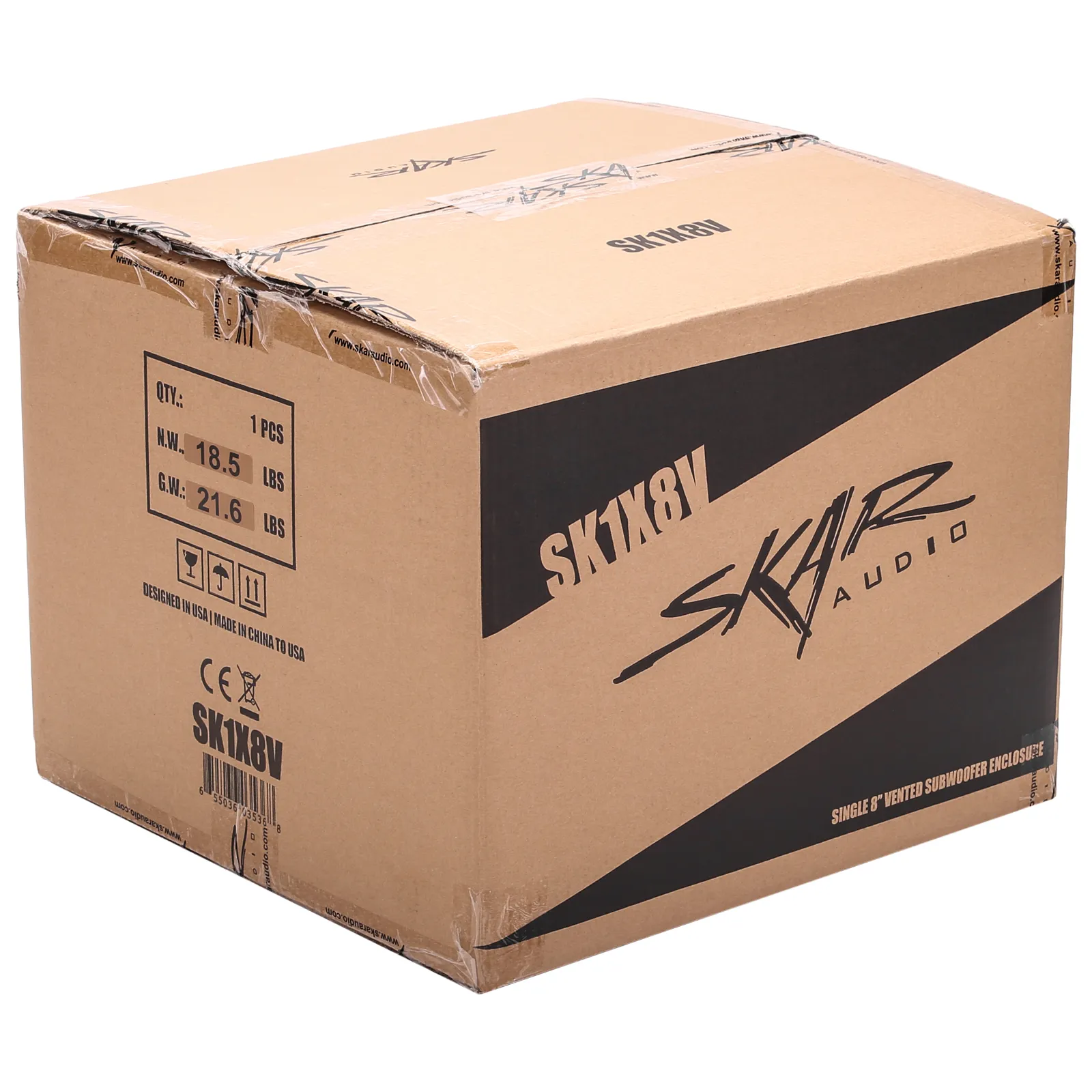 SK1X8V | Single 8" Ported Universal Fit Subwoofer Box - Skar Audio