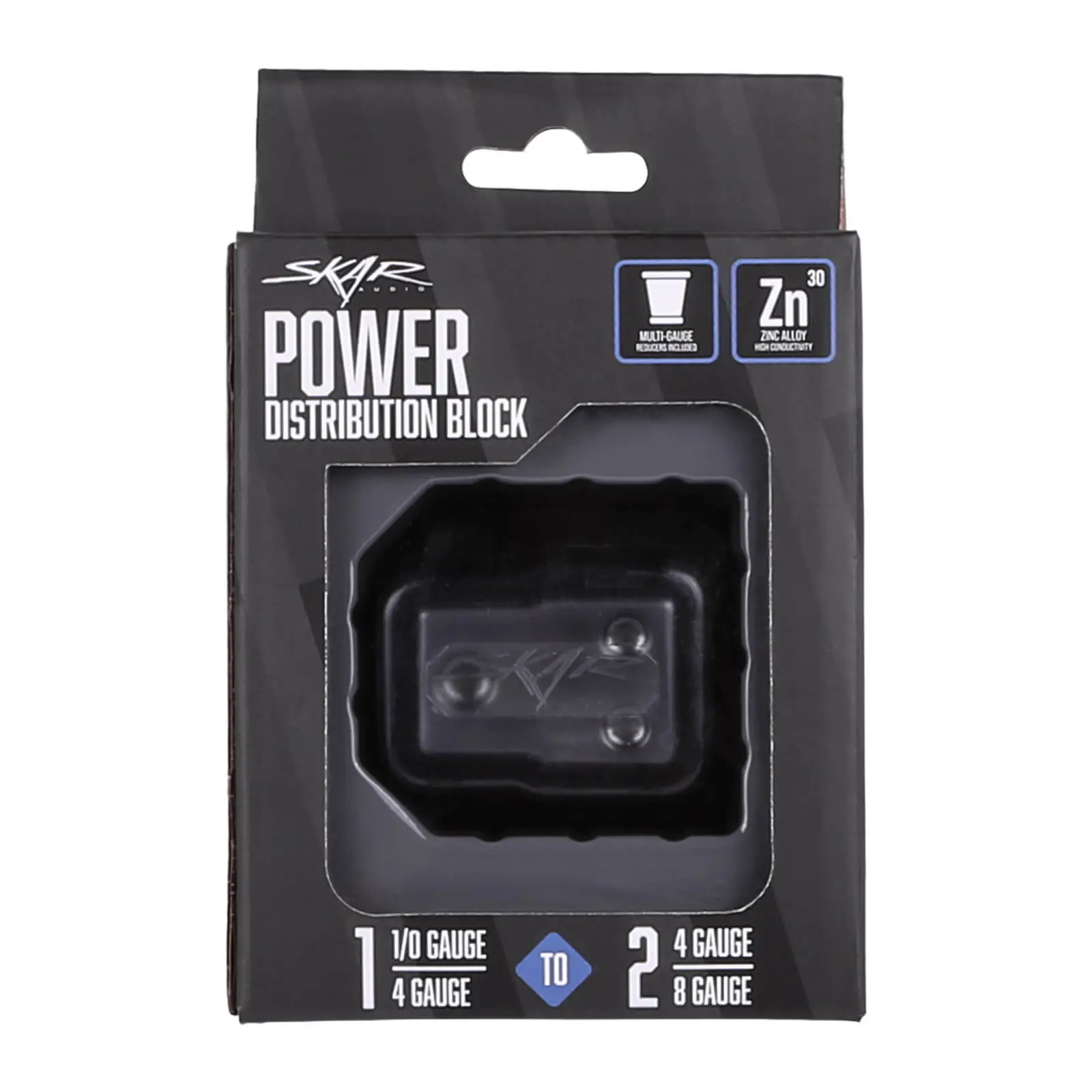 SK-DIST-BLK1 | x1 1/0 or 4 Gauge to x2 4 or 8 Gauge Power